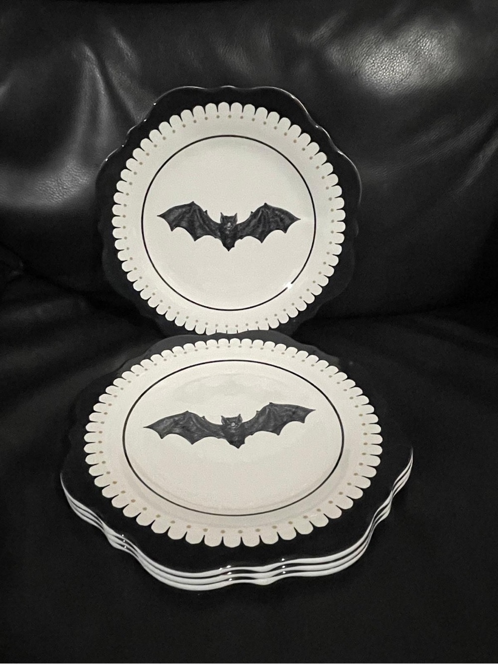 Halloween Melamine Plates, Set of 4 - Halloween Bat Plates